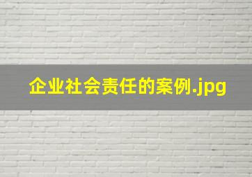 企业社会责任的案例