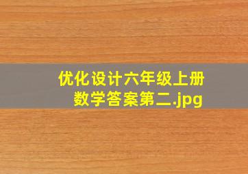 优化设计六年级上册数学答案第二