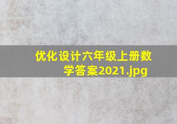 优化设计六年级上册数学答案2021