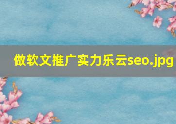 做软文推广实力乐云seo