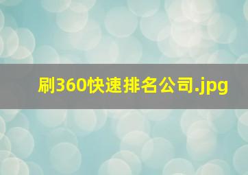 刷360快速排名公司