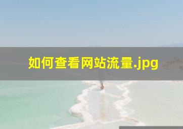 如何查看网站流量