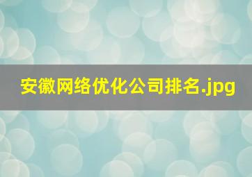 安徽网络优化公司排名