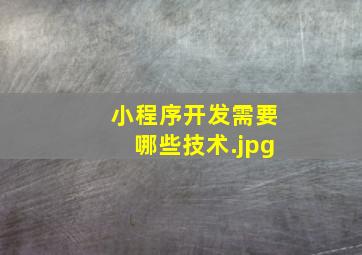 小程序开发需要哪些技术