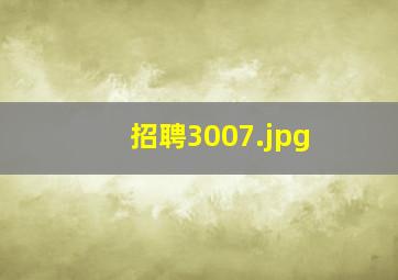 招聘3007