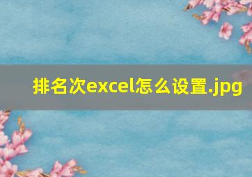 排名次excel怎么设置