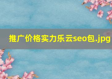 推广价格实力乐云seo包