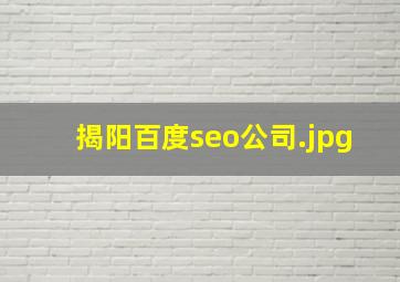 揭阳百度seo公司