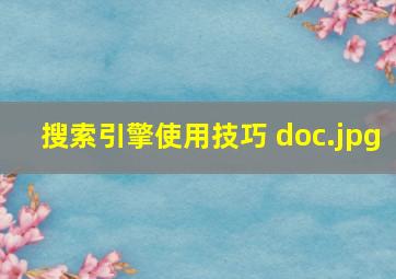 搜索引擎使用技巧 doc