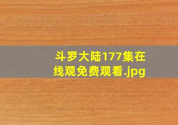 斗罗大陆177集在线观免费观看
