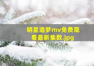 明星造梦mv免费观看最新集数
