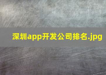 深圳app开发公司排名