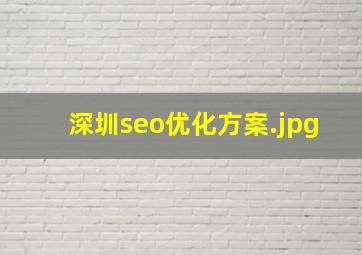 深圳seo优化方案