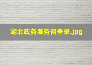 湖北政务服务网登录