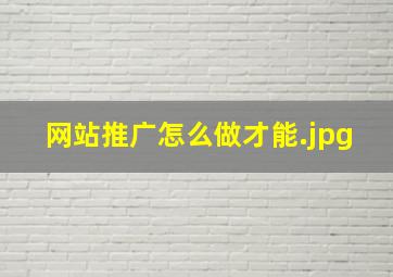 网站推广怎么做才能