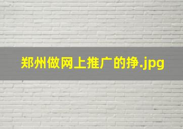 郑州做网上推广的挣