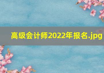 高级会计师2022年报名