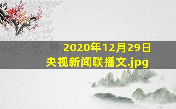 2020年12月29日央视新闻联播文