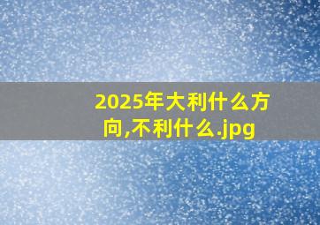2025年大利什么方向,不利什么