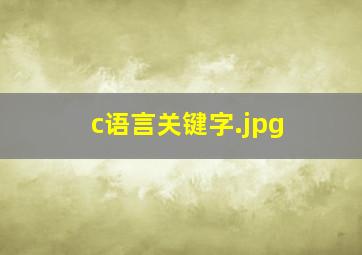 c语言关键字
