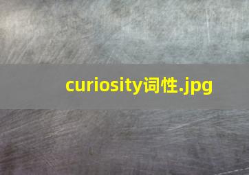 curiosity词性