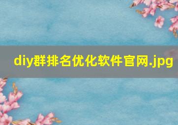 diy群排名优化软件官网