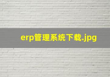 erp管理系统下载
