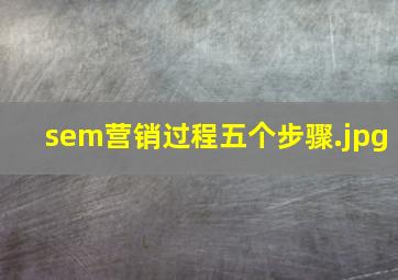 sem营销过程五个步骤