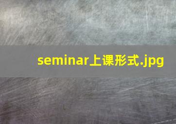 seminar上课形式