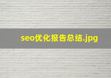 seo优化报告总结