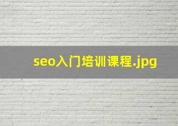seo入门培训课程