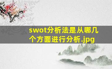 swot分析法是从哪几个方面进行分析